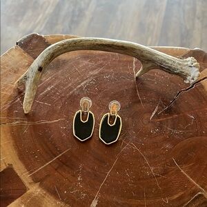 Elegant Black and Gold Earrings